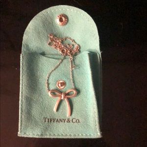 Silver Tiffany bow necklace